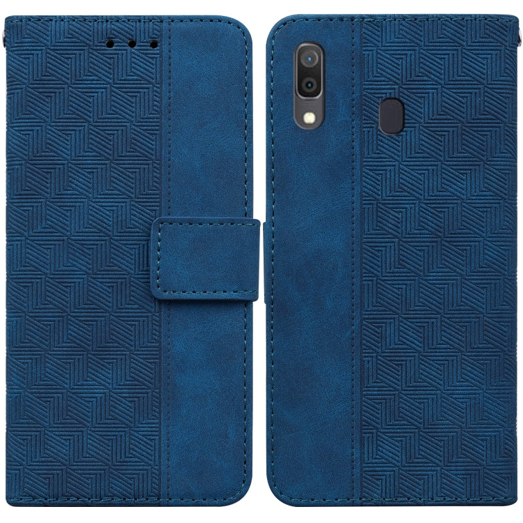 For Samsung Galaxy A20 / A30 Geometric Embossed Leather Phone Case