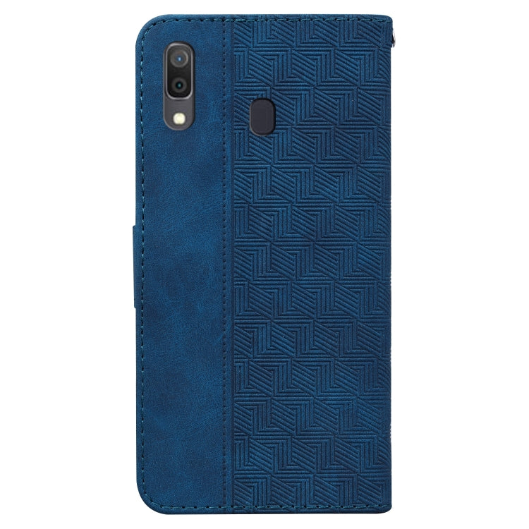 For Samsung Galaxy A20 / A30 Geometric Embossed Leather Phone Case