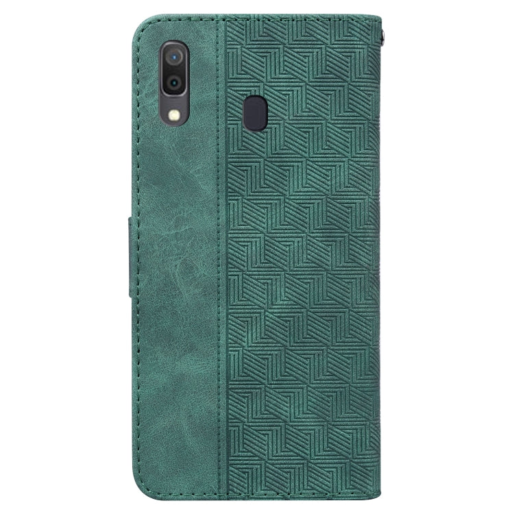 For Samsung Galaxy A20 / A30 Geometric Embossed Leather Phone Case