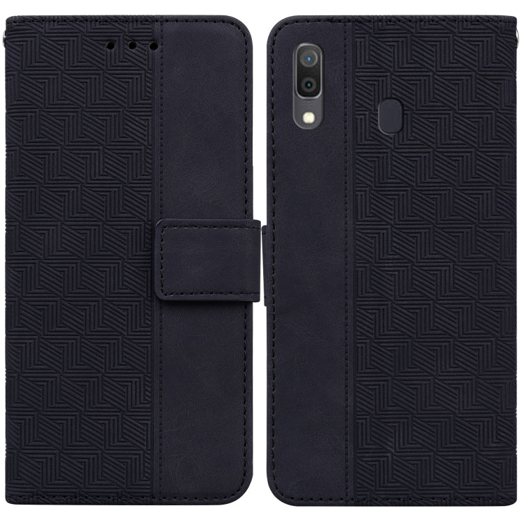 For Samsung Galaxy A20 / A30 Geometric Embossed Leather Phone Case