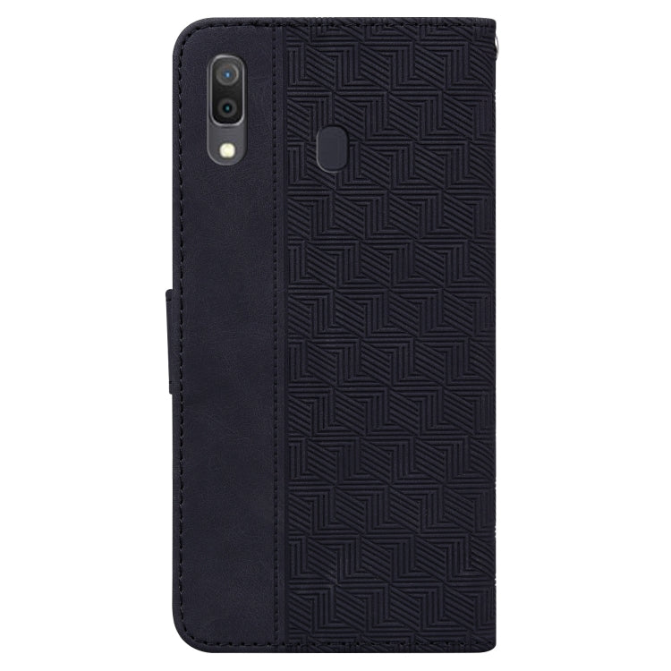 For Samsung Galaxy A20 / A30 Geometric Embossed Leather Phone Case