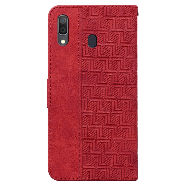 For Samsung Galaxy A20 / A30 Geometric Embossed Leather Phone Case