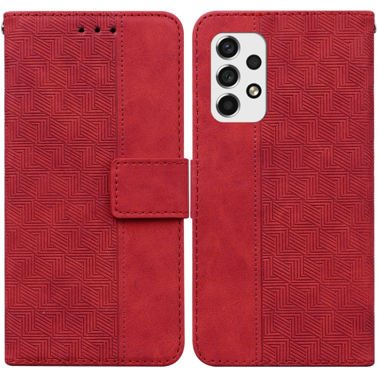 For Samsung Galaxy A33 5G Geometric Embossed Leather Phone Case