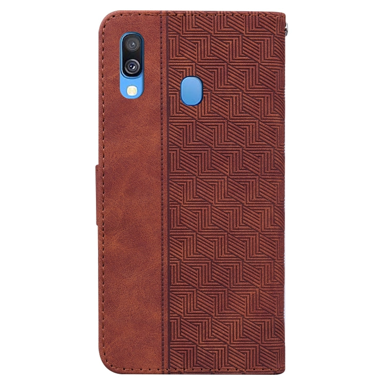 For Samsung Galaxy A40 Geometric Embossed Leather Phone Case