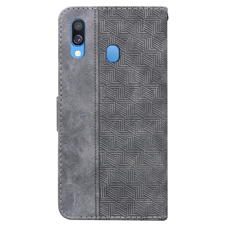 For Samsung Galaxy A40 Geometric Embossed Leather Phone Case