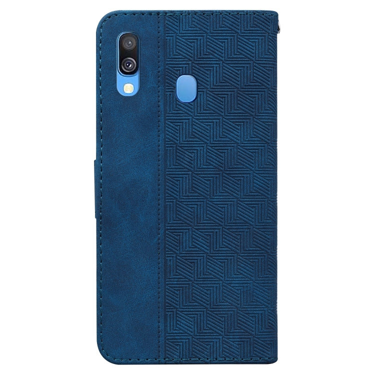 For Samsung Galaxy A40 Geometric Embossed Leather Phone Case