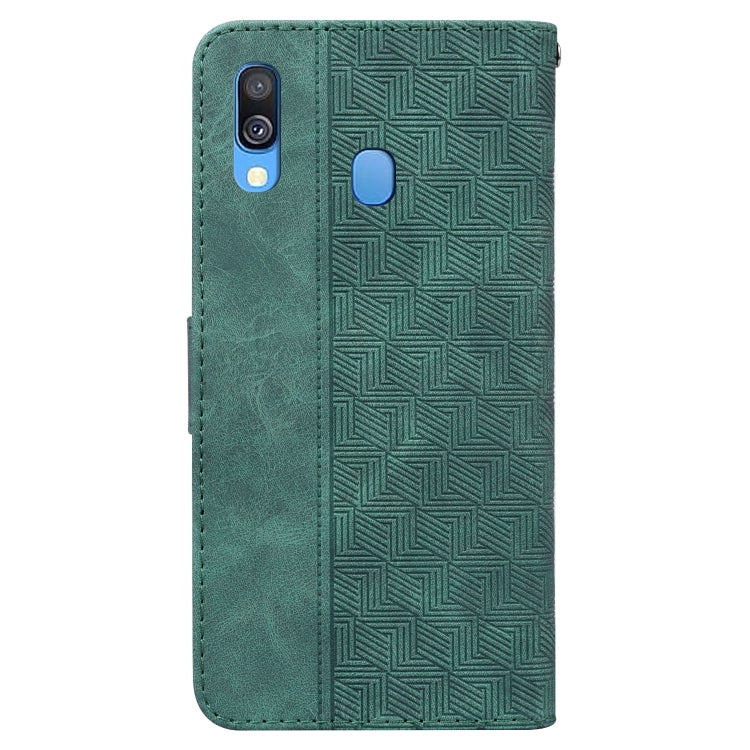 For Samsung Galaxy A40 Geometric Embossed Leather Phone Case