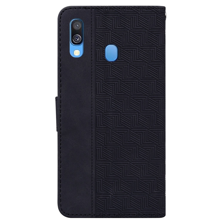 For Samsung Galaxy A40 Geometric Embossed Leather Phone Case
