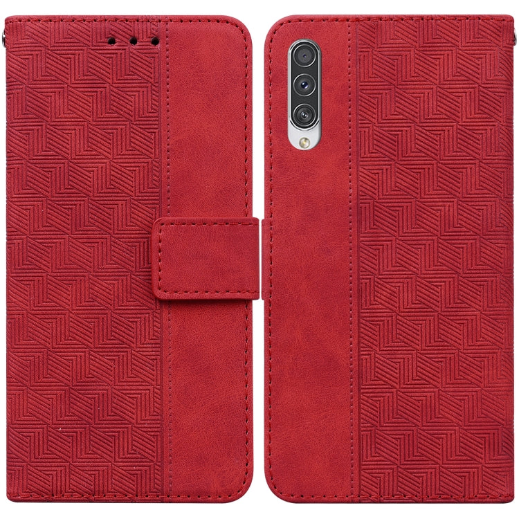 For Samsung Galaxy A50 / A30s / A50s Geometric Embossed Leather Phone Case