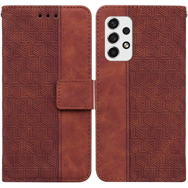 For Samsung Galaxy A53 5G Geometric Embossed Leather Phone Case