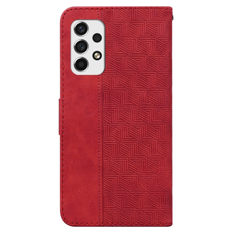 For Samsung Galaxy A73 5G Geometric Embossed Leather Phone Case