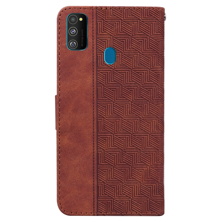For Samsung Galaxy M30s / M21 Geometric Embossed Leather Phone Case