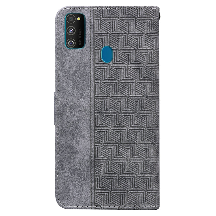 For Samsung Galaxy M30s / M21 Geometric Embossed Leather Phone Case
