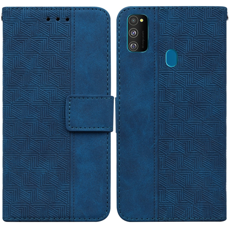 For Samsung Galaxy M30s / M21 Geometric Embossed Leather Phone Case