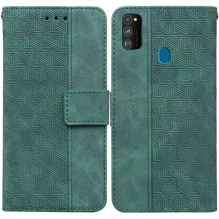 For Samsung Galaxy M30s / M21 Geometric Embossed Leather Phone Case