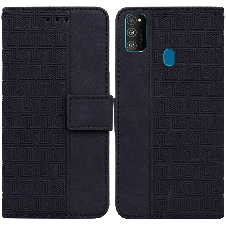 For Samsung Galaxy M30s / M21 Geometric Embossed Leather Phone Case