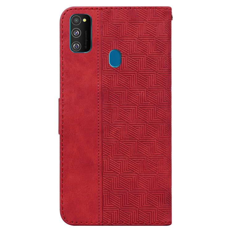 For Samsung Galaxy M30s / M21 Geometric Embossed Leather Phone Case