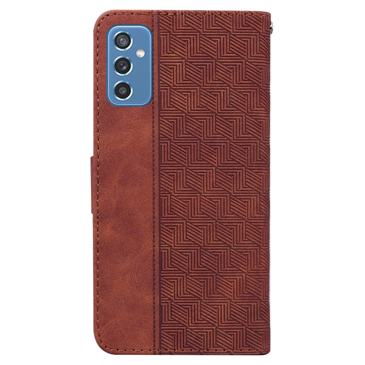 For Samsung Galaxy M52 5G Geometric Embossed Leather Phone Case