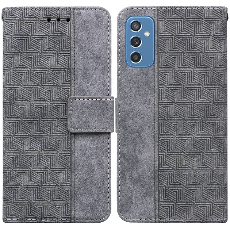 For Samsung Galaxy M52 5G Geometric Embossed Leather Phone Case