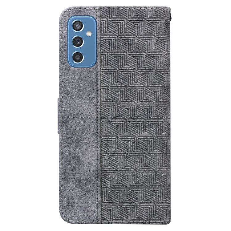 For Samsung Galaxy M52 5G Geometric Embossed Leather Phone Case