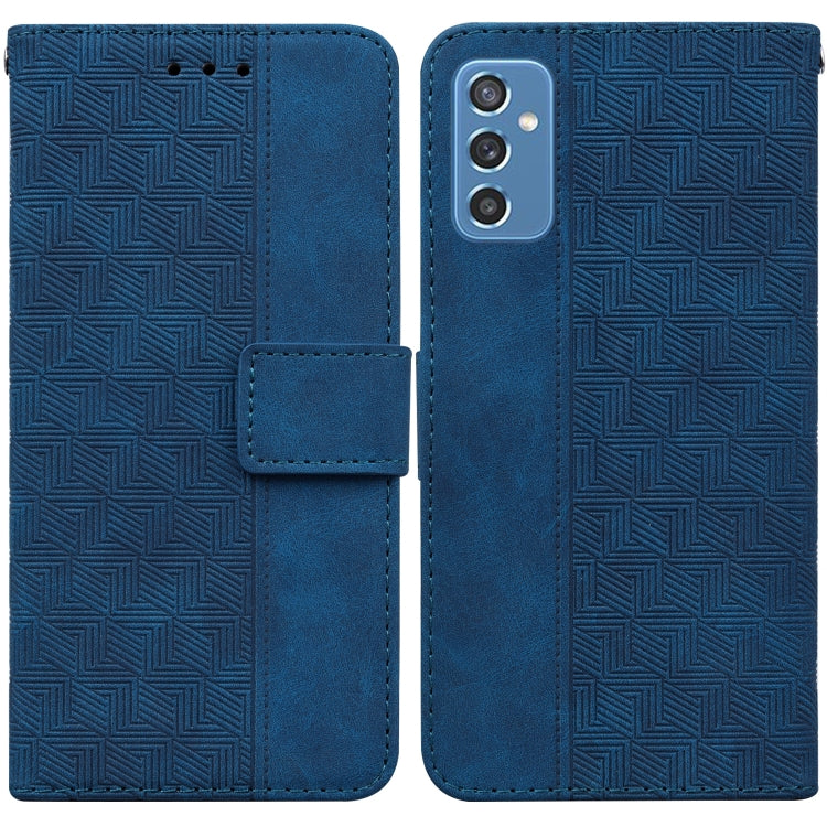 For Samsung Galaxy M52 5G Geometric Embossed Leather Phone Case