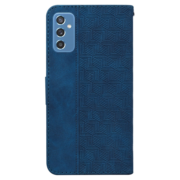 For Samsung Galaxy M52 5G Geometric Embossed Leather Phone Case