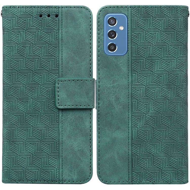 For Samsung Galaxy M52 5G Geometric Embossed Leather Phone Case