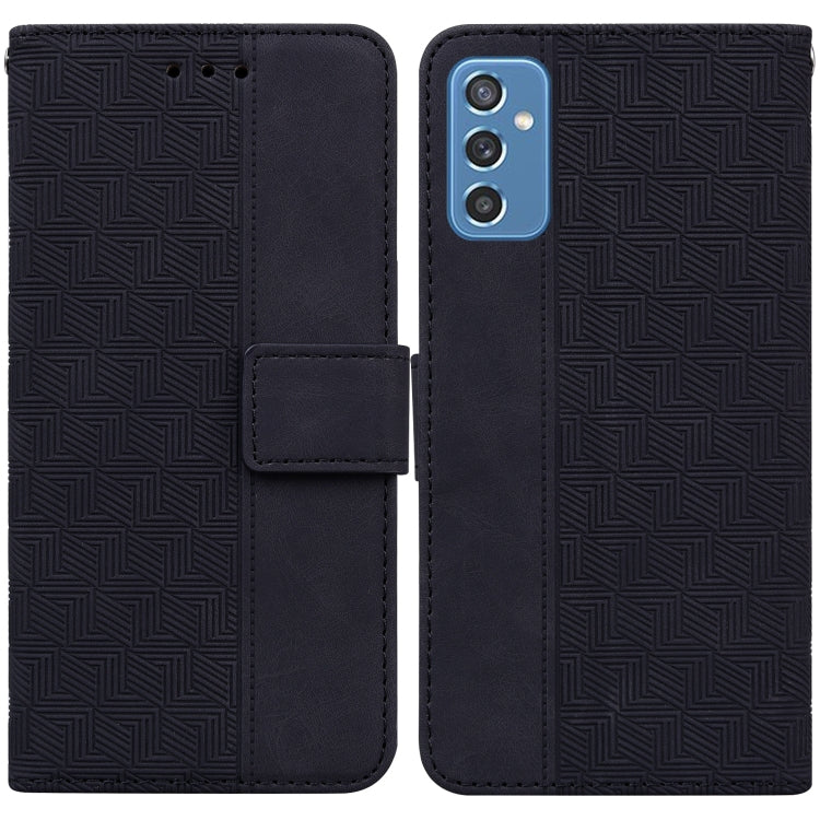 For Samsung Galaxy M52 5G Geometric Embossed Leather Phone Case