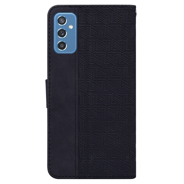 For Samsung Galaxy M52 5G Geometric Embossed Leather Phone Case
