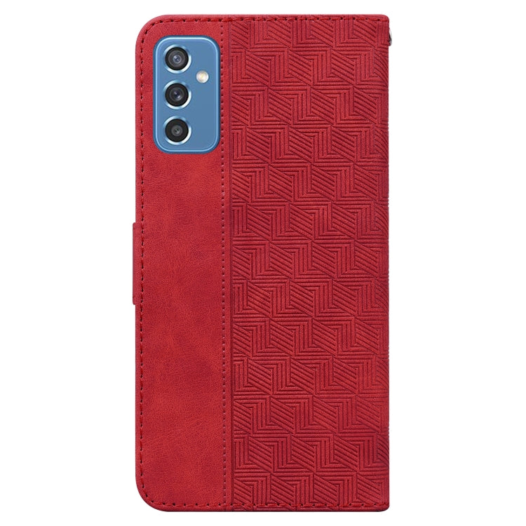For Samsung Galaxy M52 5G Geometric Embossed Leather Phone Case