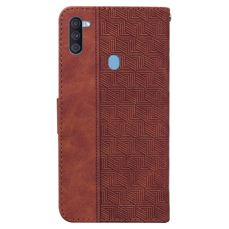 For Samsung Galaxy A11 / M11 EU Version Geometric Embossed Leather Phone Case