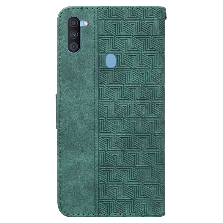 For Samsung Galaxy A11 / M11 EU Version Geometric Embossed Leather Phone Case