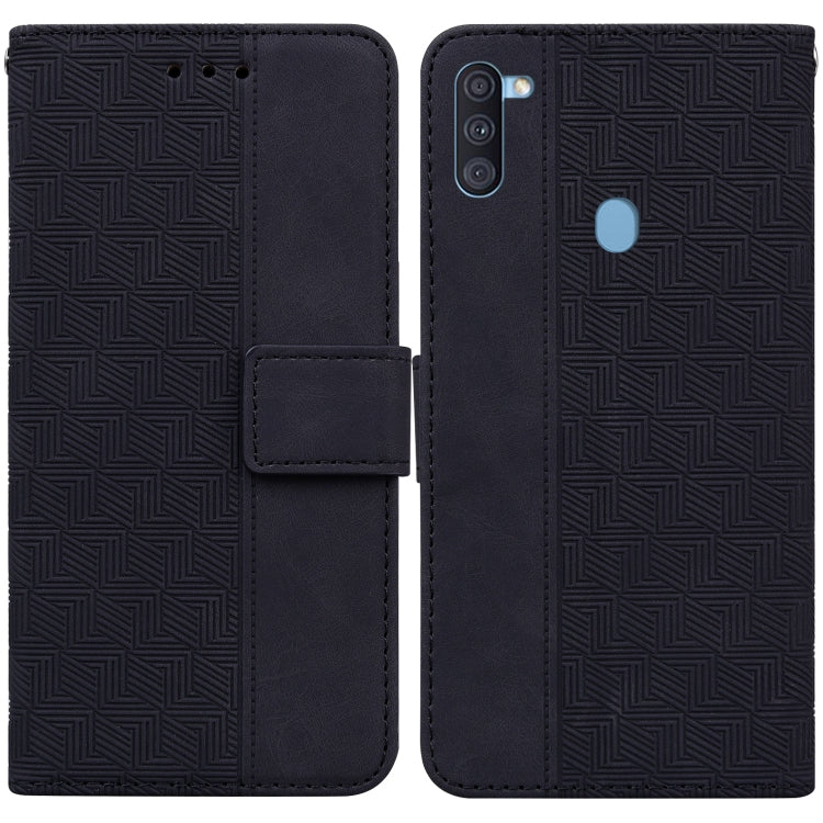 For Samsung Galaxy A11 / M11 EU Version Geometric Embossed Leather Phone Case