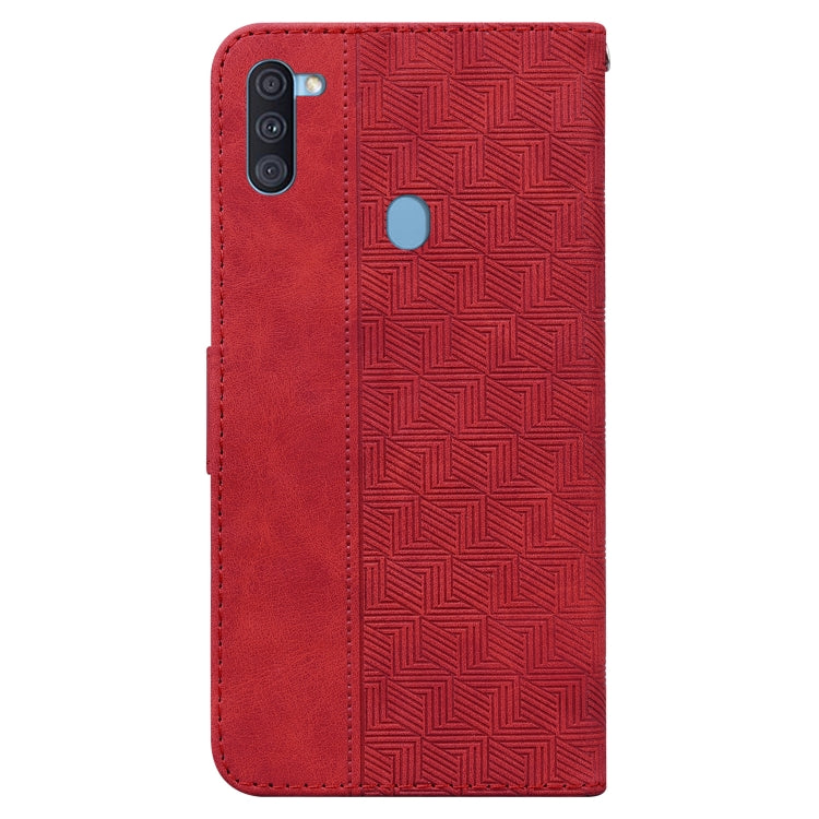 For Samsung Galaxy A11 / M11 EU Version Geometric Embossed Leather Phone Case