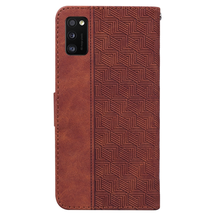 For Samsung Galaxy A41 Geometric Embossed Leather Phone Case