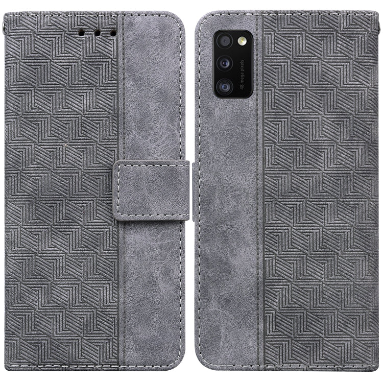 For Samsung Galaxy A41 Geometric Embossed Leather Phone Case