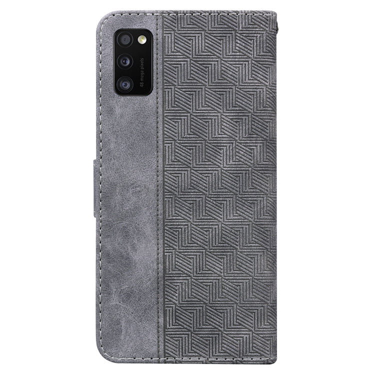 For Samsung Galaxy A41 Geometric Embossed Leather Phone Case