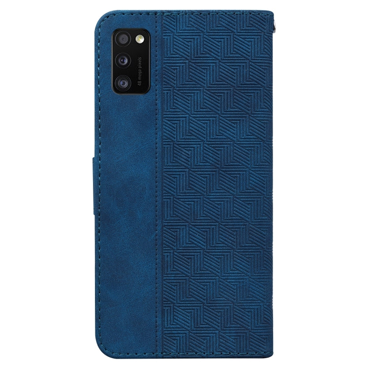 For Samsung Galaxy A41 Geometric Embossed Leather Phone Case