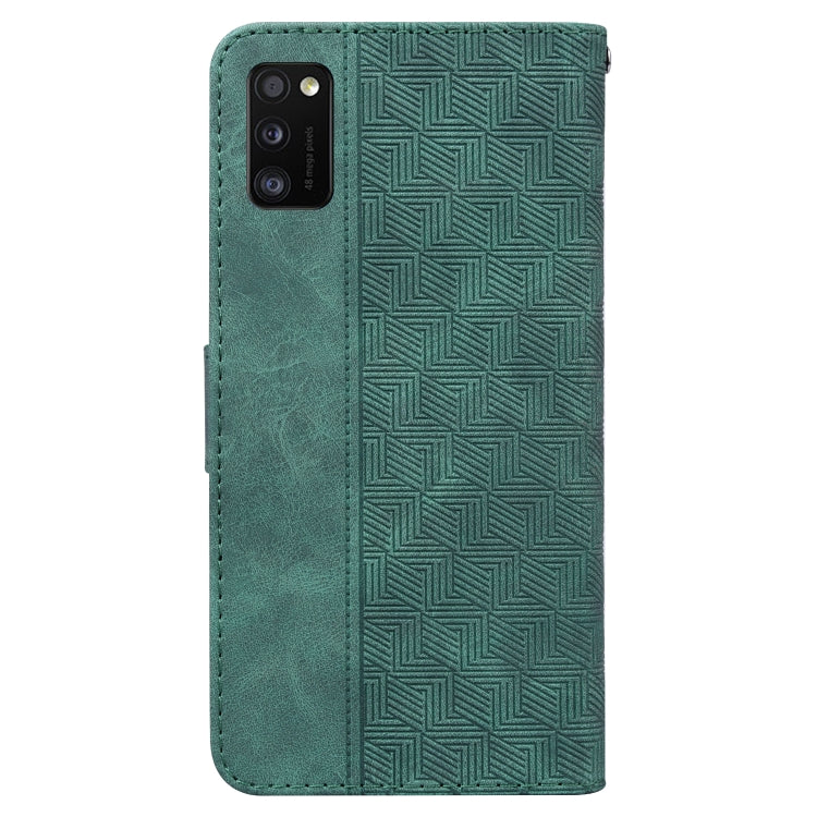 For Samsung Galaxy A41 Geometric Embossed Leather Phone Case