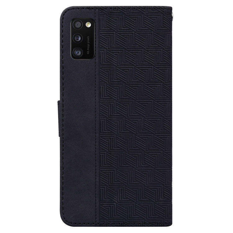 For Samsung Galaxy A41 Geometric Embossed Leather Phone Case