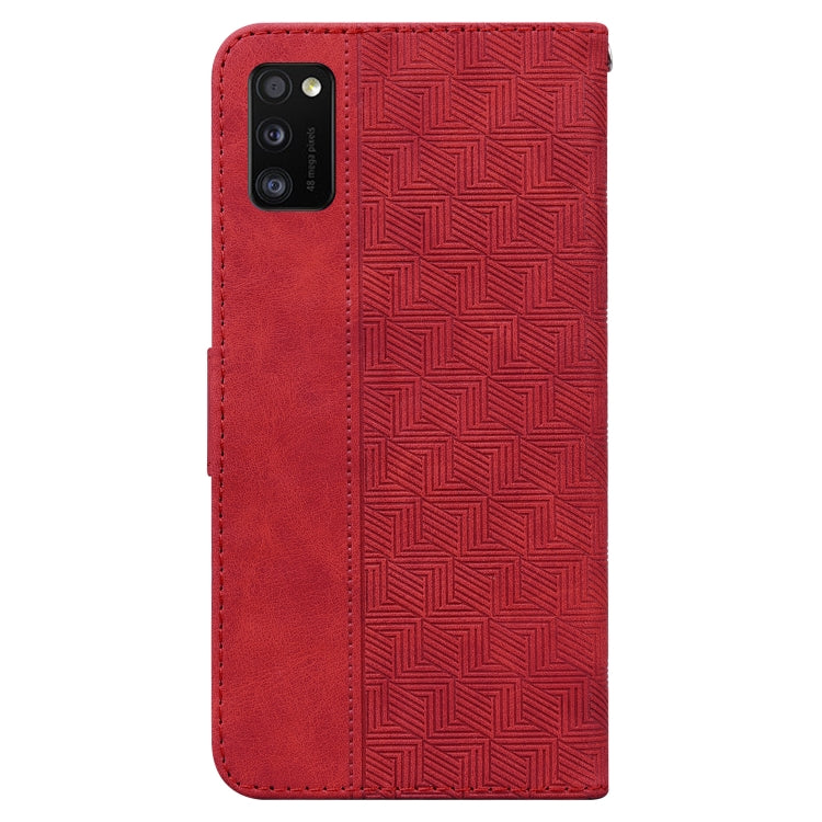 For Samsung Galaxy A41 Geometric Embossed Leather Phone Case