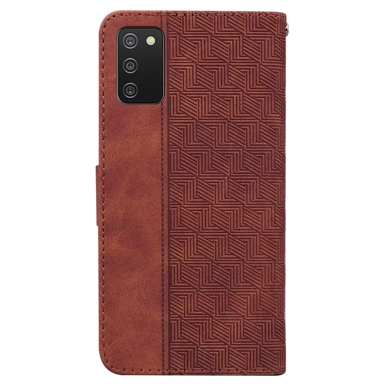 For Samsung Galaxy A02s 164.2mm US Version Geometric Embossed Leather Phone Case