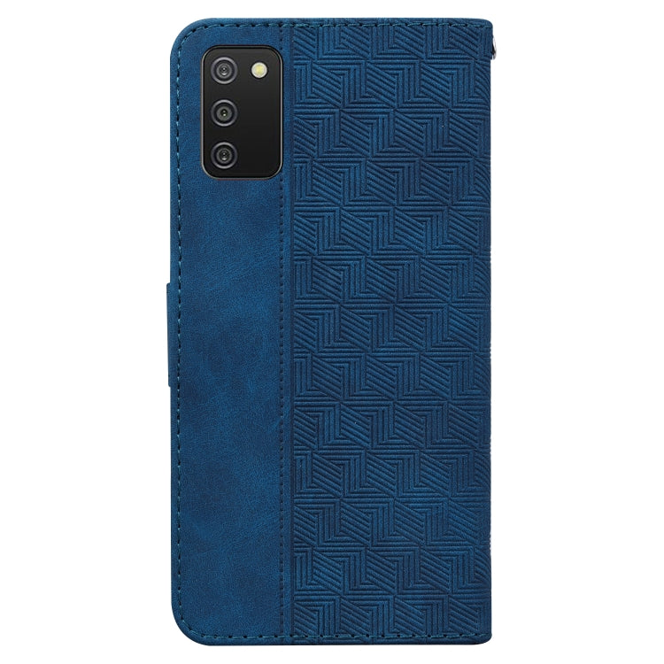 For Samsung Galaxy A02s 166.5mm EU Version Geometric Embossed Leather Phone Case