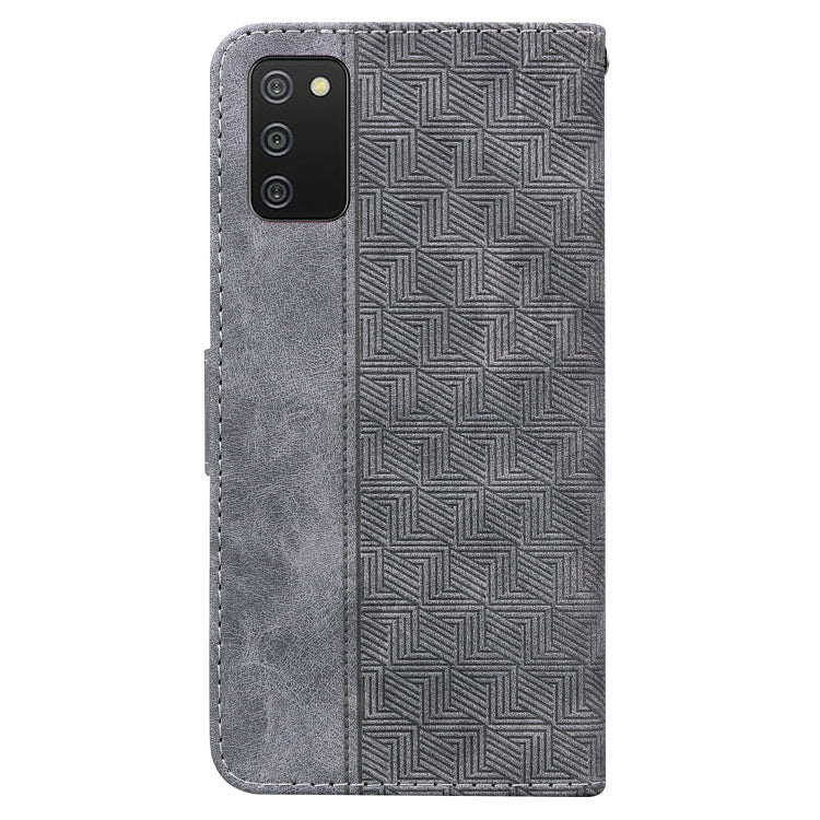 For Samsung Galaxy A03s 166.5mm EU Version Geometric Embossed Leather Phone Case