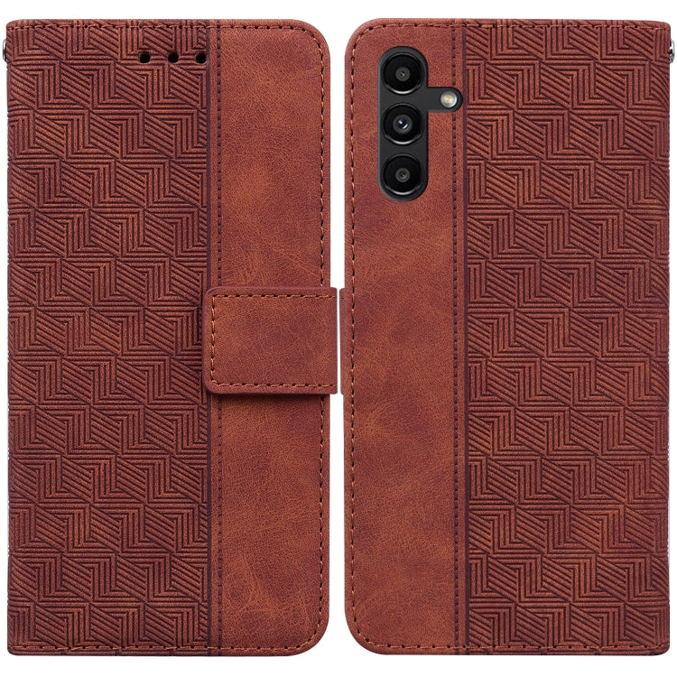 For Samsung Galaxy A13 5G Geometric Embossed Leather Phone Case
