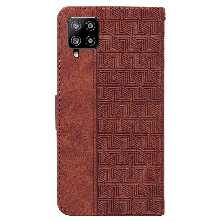 For Samsung Galaxy M42 5G Geometric Embossed Leather Phone Case