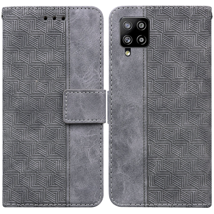 For Samsung Galaxy M42 5G Geometric Embossed Leather Phone Case