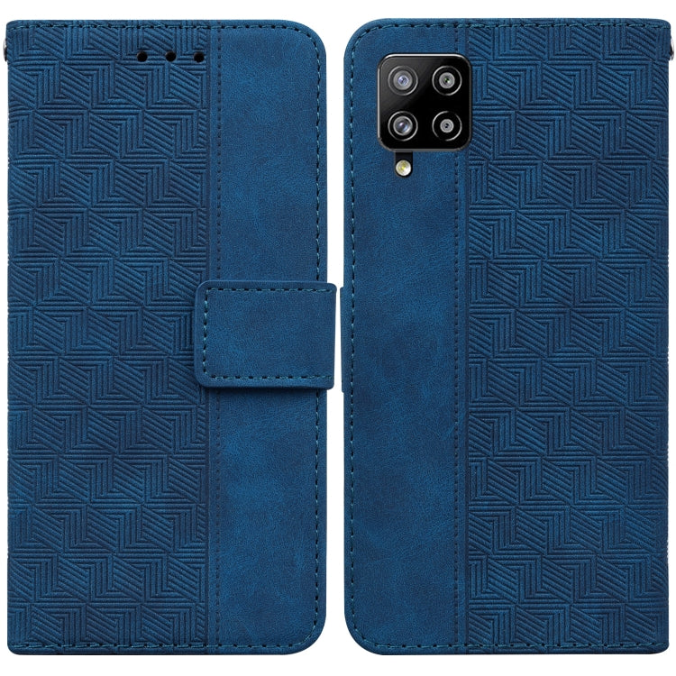 For Samsung Galaxy M42 5G Geometric Embossed Leather Phone Case
