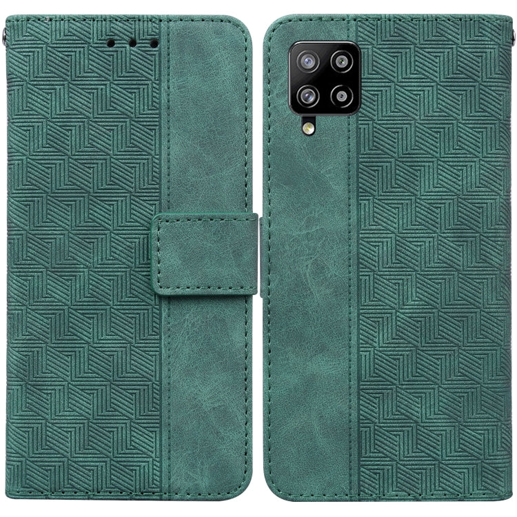 For Samsung Galaxy M42 5G Geometric Embossed Leather Phone Case