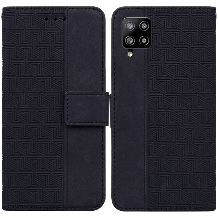 For Samsung Galaxy M42 5G Geometric Embossed Leather Phone Case